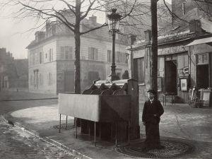 A public urinal in Paris, France c. 1865