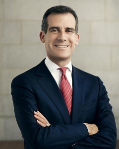 Eric Garcetti, thinking about his Starbucks stock and smiling upon the machinations of the city's BIDs