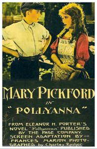 Pollyanna has a long history in Hollywood, represented here by America's sweetheart, little Mary Pickford.  If only more people would learn the lessons she struggled to teach us...