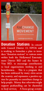Clip from the Summer 2014 HPOA Newsletter showing a donation station in all its retro-smiley-faced glory
