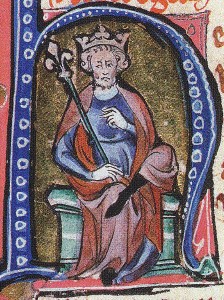 King Canute, habitually bad-rapped by a bunch of ignorant internetties, gracing an illuminated page with his illustrious visage.