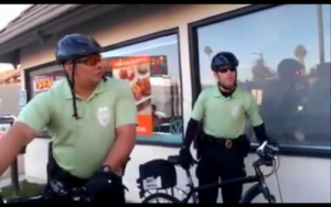 Rage filled Media District bike bullies screaming in public on October 3, 2014.  We have no evidence that any of these boys are the same as the ones discussed in this story.  On the other hand, we have no evidence that they're not, because Captain John Irigoyen refused to release the names of the officers pictured here.