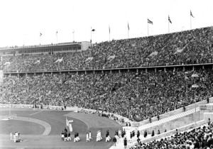 The Olympic Games were held in Berlin in 1936, three years after the Nazis came to power.  Adolf Hitler, still seen by the world as a plausible member of the international community, led the opening ceremony.