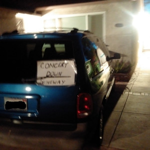 A sign showing the way to an underground, illegal concert in a home in the Valley that's not in any BID.  We can only imagine the hissing, spitting, convulsive fit that BIDs would throw if this kind of thing were discovered on their territory.