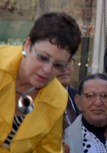 Carol Schatz, looking down on the city of Los Angeles with that lean and hungry look in her eye.