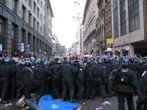 This is what "kettling" looks like, according to Wikipedia.