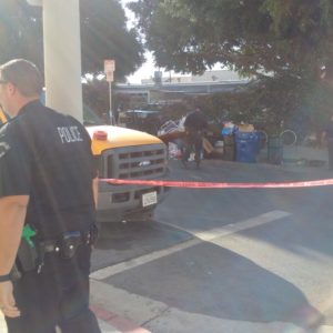 The West end of the block cordoned off at about 10 minutes to 9 this morning.